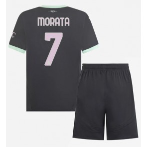 AC Milan Alvaro Morata #7 Dětské Alternativní dres komplet 2024-25 Krátký Rukáv (+ trenýrky)